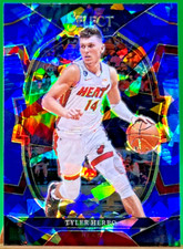 2022-23 Panini Select Tyler Herro Blue Concourse Cracked Ice Prizm #43 Heat
