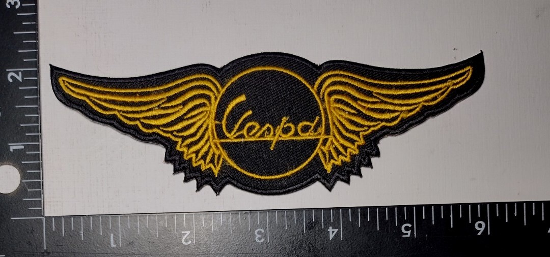 Wing Vespa Patch Gold Strings Scooters Iron-on / Sew-on Quality Patch Fast Ship