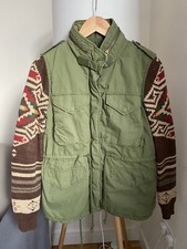 Ralph Lauren Women Native Indian Head Aztec Military Usa Army Field Jacket Xs-s