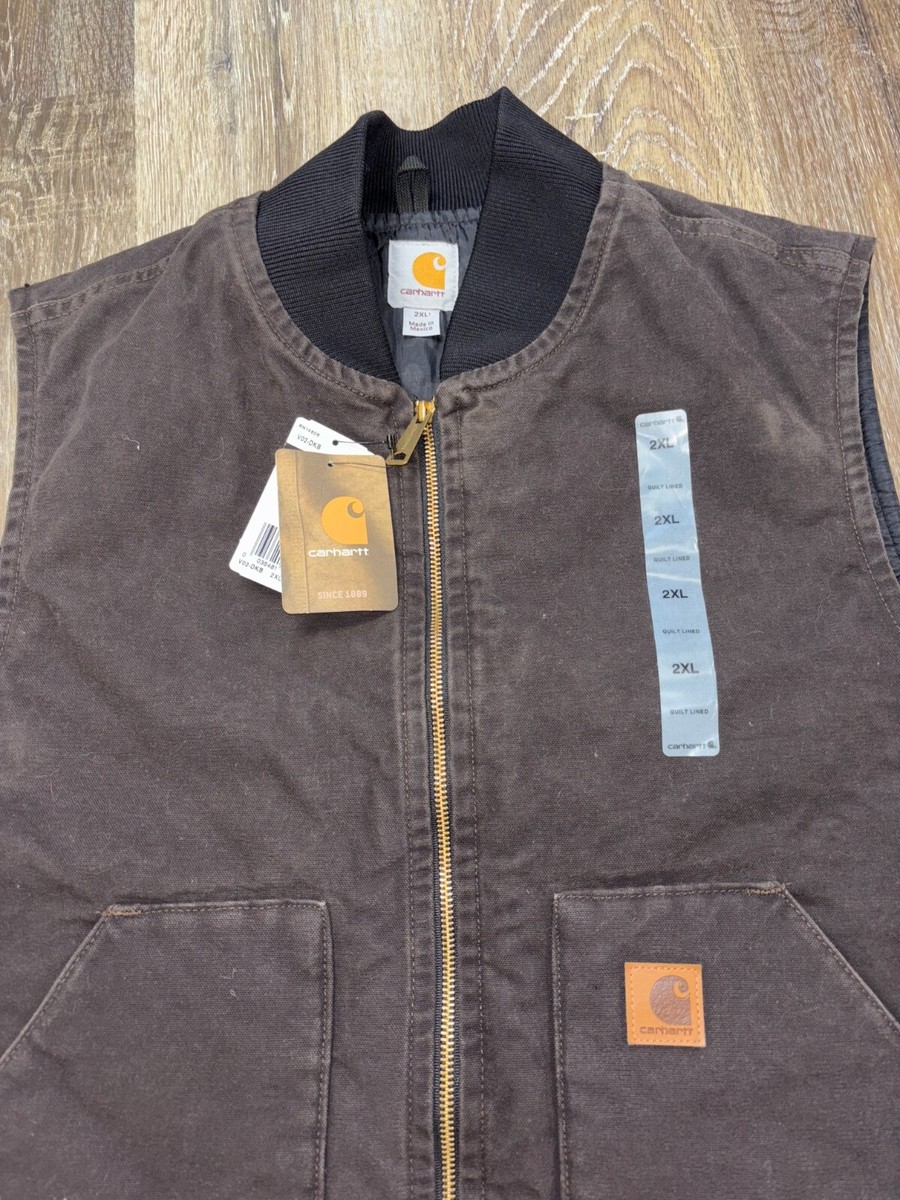 NEW Carhartt Sandstone Duck Arctic Lined Vest Mens Sz 2XL NEW Carhartt Sandstone Duck Arctic Lined Vest Mens Sz 2XL