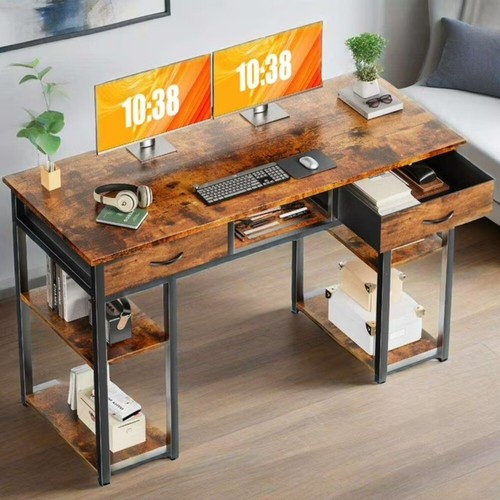 Small Desk with 3 Drawers 48 Inch Office Computer PC Table