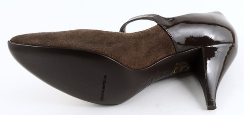 $295 BELLE SIGERSON MORRISON 4517 Taupe Suede Patent Designer Pumps 7.5 - Picture 4 of 4