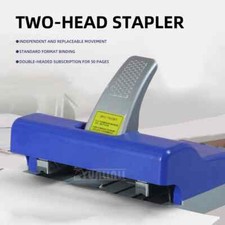 Office Large Double Head Stapler Double Row Stapler Up 50 Sheets of Thick Paper