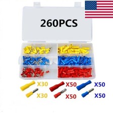 Insulated Female Male Bullet Butt Connector wire Crimp Terminals New 260Pcs