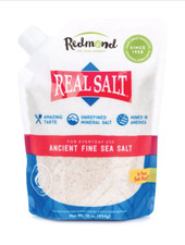 Redmond Real Salt   Ancient Fine Sea Salt, Unrefined, 16 Oz Pouch, 2 Pack