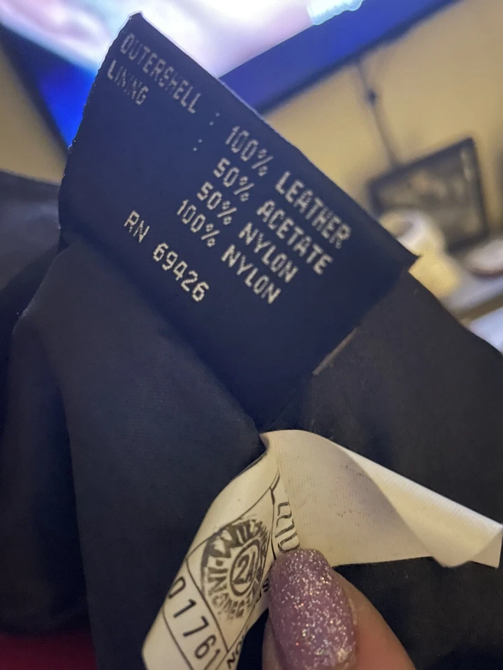 Mujer Ms Máxima Cuero Negro Chaqueta Cinturón Moto Talla Grande Mangas 3/4 Foto 4 de 4