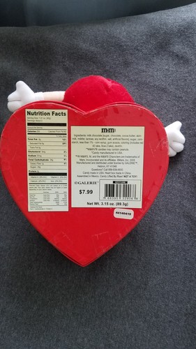 M&M's Galerie Valentines Red Plush Character Stuffed Toy w/ Heart Shape Box New - Picture 19 of 19
