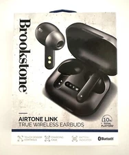 BRAND NEW BROOKSTONE AIRTONE LINK TRUE WIRELESS EARBUDS BLUETOOTH BLACK