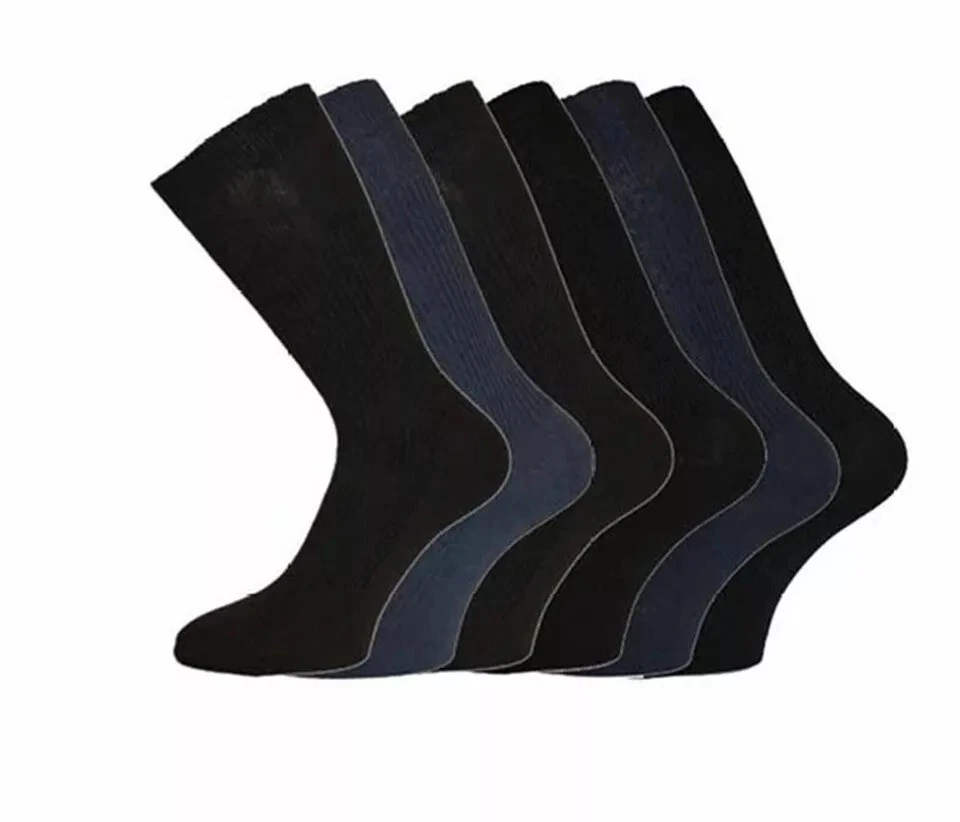 INDIGO SOUL Mens 100% Cotton Soft Diabetic Non Elastic Big Foot Socks Gentle Grip UK 11-14
