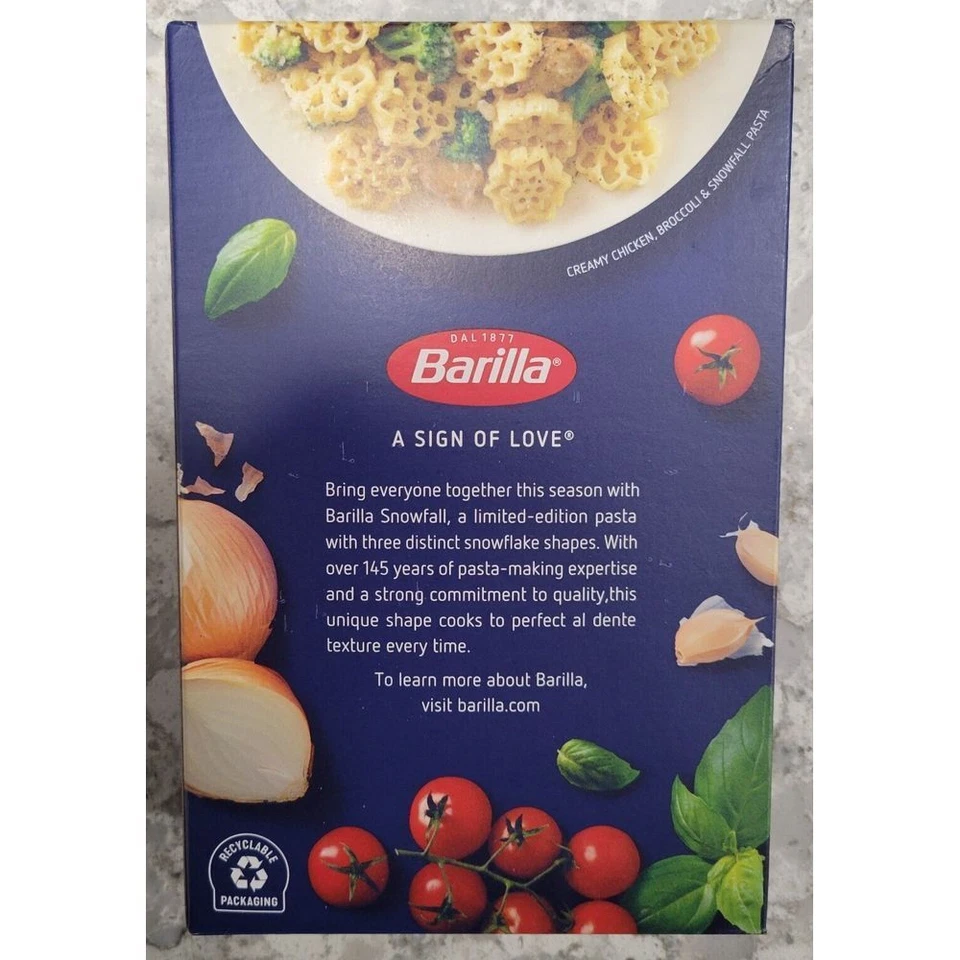 Barilla Snowfall Pasta Limited Edition Holiday 12 oz - Lot of 4 - SHIPS SAME DAY - Image 2 of 4