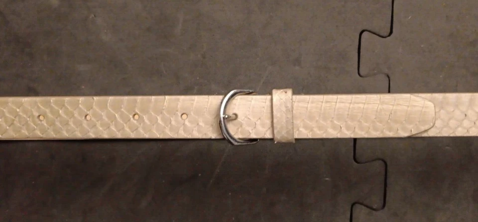 Cinturón Mujer Med J.Crew Beige Piel de Serpiente Genuina AO437 Foto 2 de 4