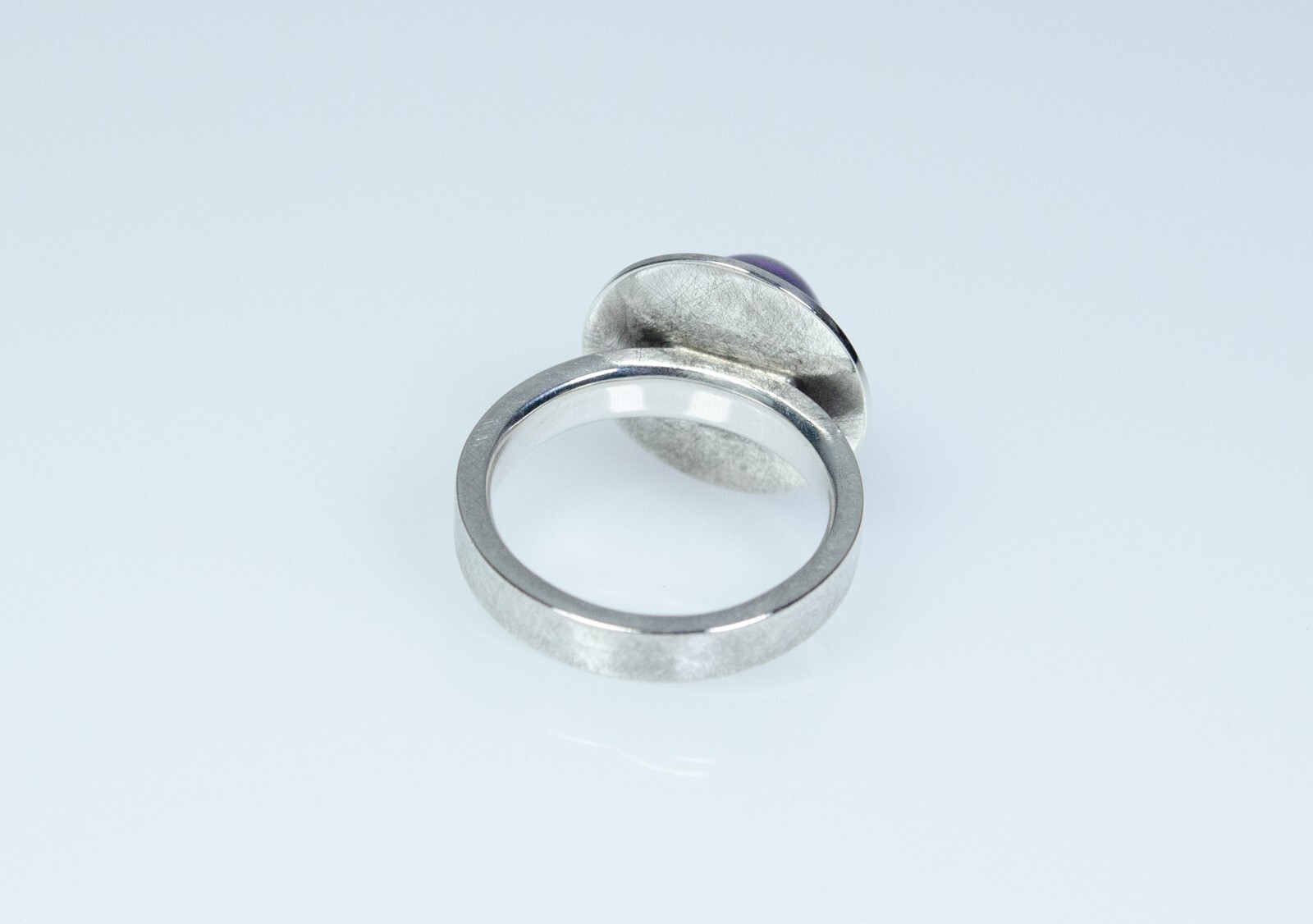 925 Silver - Vintage Solid Ring - Amethyst - Hand… - image 6