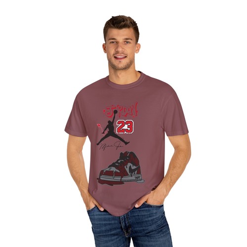 Jordan Unisex Garment-Dyed T-shirt - Casual Tee, Cotton Shirt, Vintage Look - Picture 28 of 104