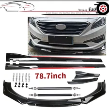 Glossy Black Front Bumper Lip Spoiler Side Skirt Rear Lip For Hyundai Sonata
