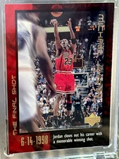Michael Jordan Card Refractor 90’s HOLO FOIL FINAL SHOT RARE SP BULLS JERSEY #23