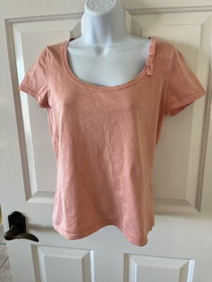 Ann Taylor peach colored Top size M bow | eBay