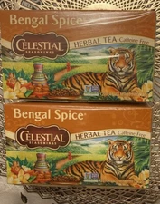 2 - Boxes Celestial Seasonings, Tea, Bengal Spice, Herbal, Caffeine Free, 20 Ea.