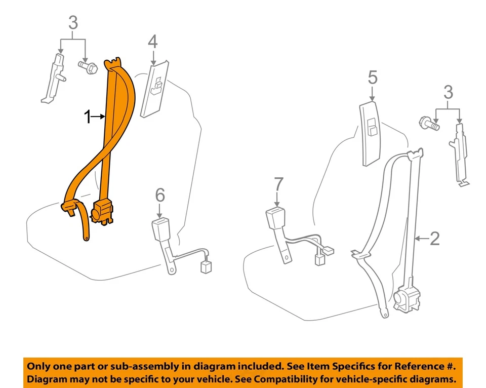 Used Front Right Seat Belt Front fits: 2009 Toyota Avalon bucket passenger retra Foto 3 de 4
