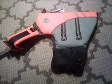 VIVAGLORY Ripstop Dog Life Jacket Boating Visibility Extra Bright Orange LARGE