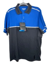 NWT MENS LARGE BELLWETHER 101 CYCLING BIKE POLO SHIRT ROYAL BLUE / BLACK