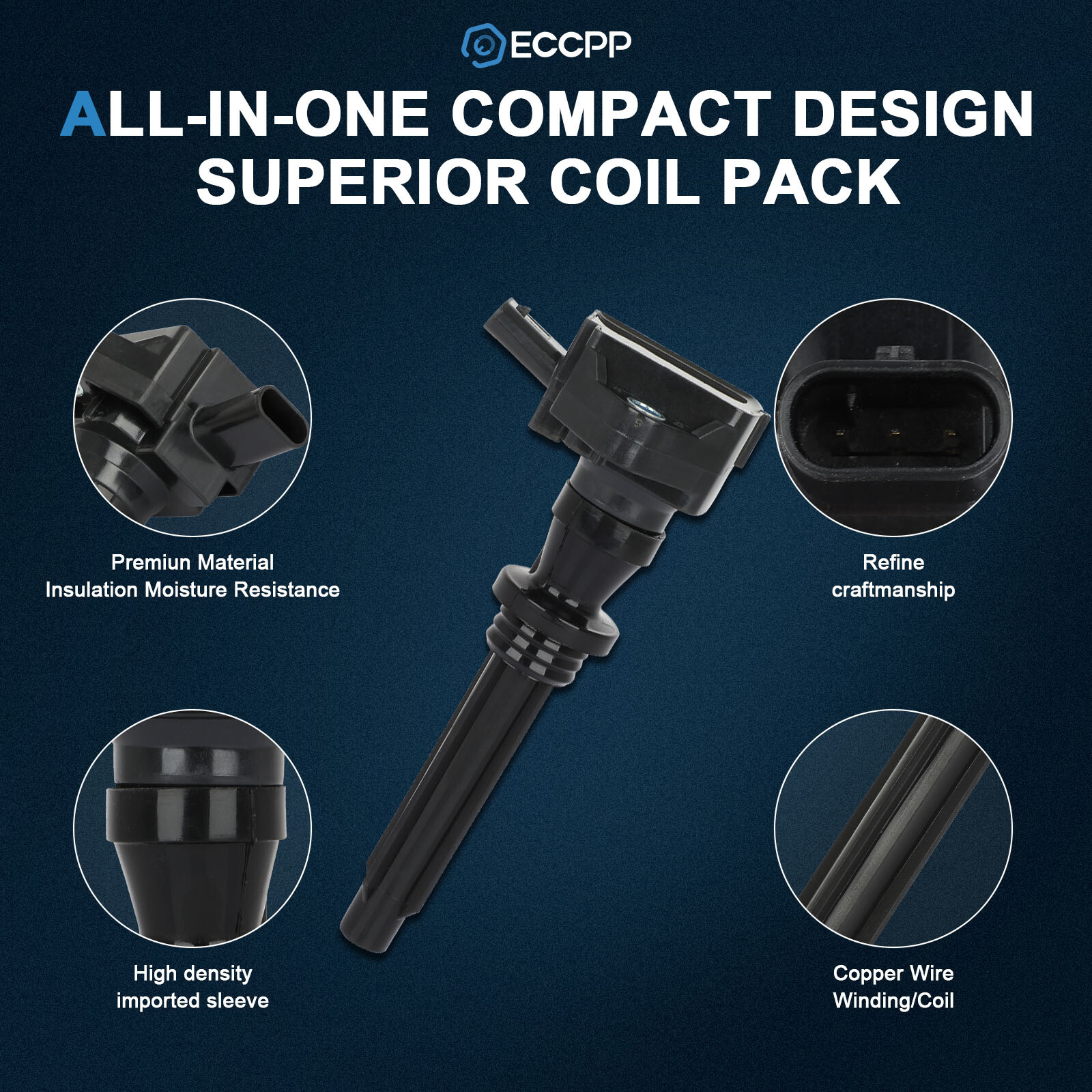 ECCPP 6 Ignition Coils For 14-19 Land Rover Range Rover Sport 18-20 Velar 3.0L