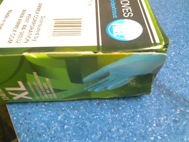 Ammex 94118, Industrial Blue Nitrile Gloves, XL, Box of 100, FREE