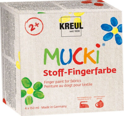 Stoff-Fingerfarbe 'MUCKI', 150 ml, 4er-Set KREUL 28400 (4000798284008)