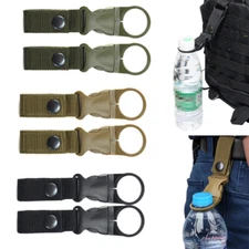 2 PCS Outdoor Military Nylon Buckle Hook Water Bottle Holder Clip EDC Carabiner