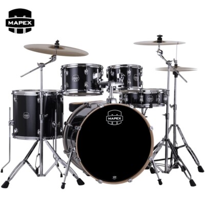Mapex Venus 5PC Fusion Complete Drum Kit Black Galaxy Sparkle VE5045FTCVH
