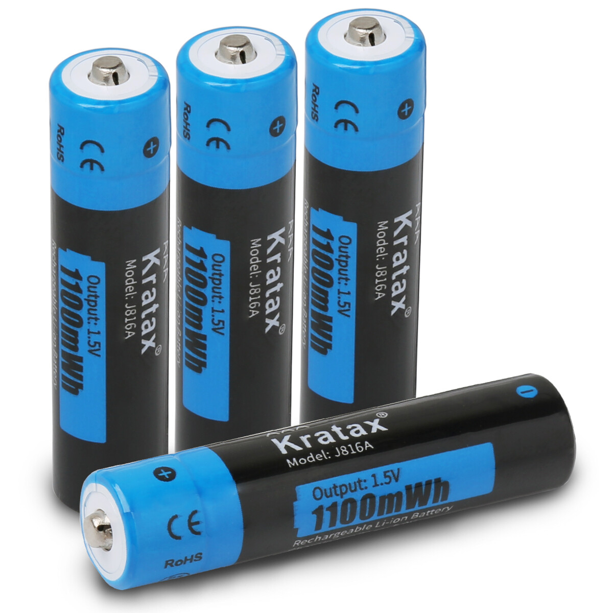 Kratax AAA Lithium Akkus 8 Stück – 1,5V, 1100mWh, Mit LCD-Ladegerät, Wiederaufladbar
