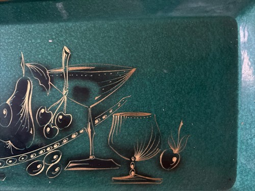 Vintage Tray Black Burnished Made In Israel Oppenheim Hand Engraved - Picture 4 of 10