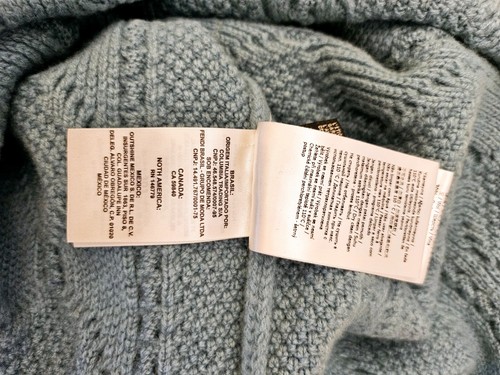 NWT $3.2 Fendi Light Turquoise / White Wool Cashmere Cable-knit Sweater, 40 (IT) - Picture 21 of 23