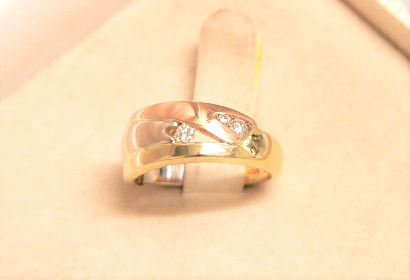 ⚜️ 585 GOLD Ring mit Diamanten Brillanten 0,16 ct.💎 14 Kt Gelbgold RG 54⚜️7,23g