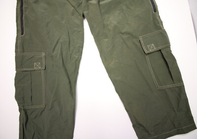 GREENY Nylon Rave Pants ナイロンパンツ greeny Vintage Machine Mens Pants 32 Green Cotton Nylon Wide Leg Cargo