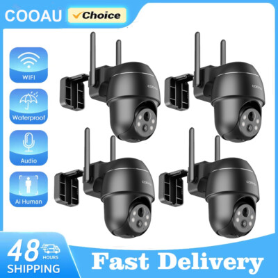 COOAU 5MP WLAN Überwachungskamera Akku Aussen Funk 360° PTZ Kamera Outdoor IP66