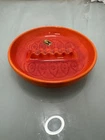 Vintage Mid Century Royal Haeger #R1894 Ashtray Incised Design Orange New?