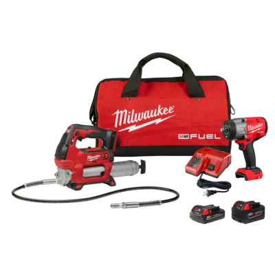 Milwaukee Tool M18 FUEL 1/2'' HTIW w/ Friction Ring and Grease Gun Combo Kit