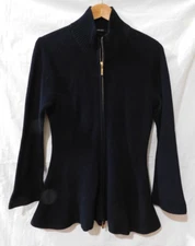 CARLISLE Ribbed Zip Through 100% cotton Cardigan Size Med