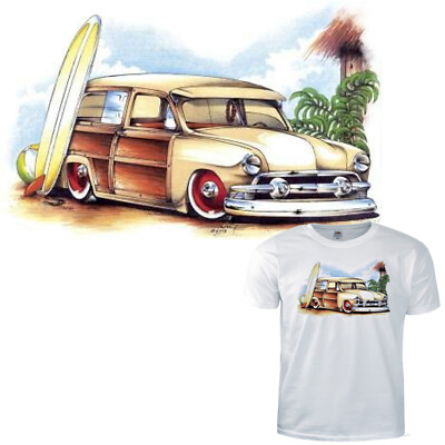 T-Shirt Surfer Vintage Tiki Surfing Surfschule US-Car Kustom Oldtimer *1187
