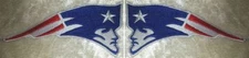New England Patriots 4" Left/Right Embroidered Patch Set Iron/Sew on~Free Track!