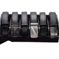 2Pack Men Leather Ratchet Belt  Adjustable Dress Belts with Click Sliding Buckle