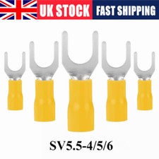 Yellow Insulated Fork Spade U-Type Wire Connector Electrical Crimp Terminals Kit