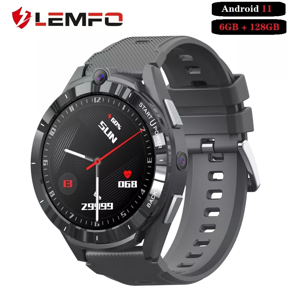 LEMFO LEM16 6GB+128GB 4G LTE Smartwatch Android 11 8 Core GPS Dual Camera 900mAh |