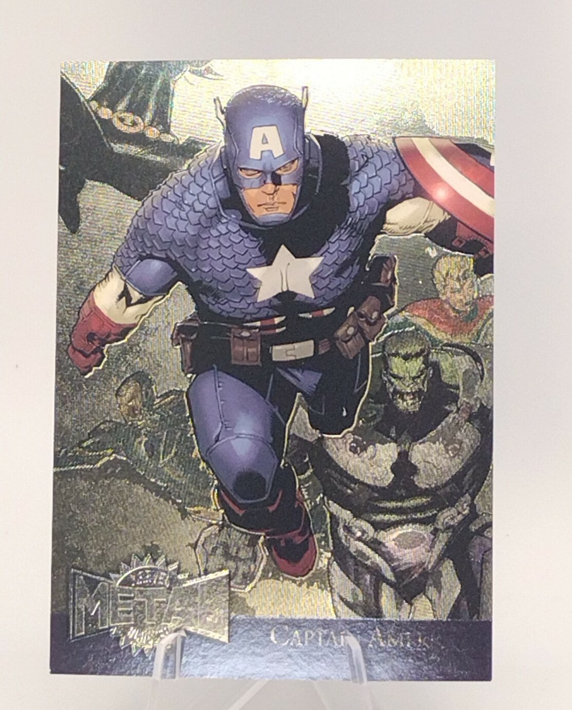 2015 UD FLEER RETRO MARVEL METAL BLASTER #5 CAPTAIN AMERICA 1995 THEME FOIL RARE