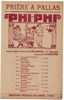 Partitur Mezzosoprangesang 1918 - Phi-Phi Operette - Gebet zu Pallas