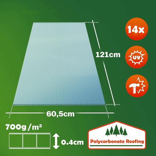 14PCS Polycarbonate Roofing Sheets 4MM High Clear Greenhouse Replacement Panels - Picture 17 of 18