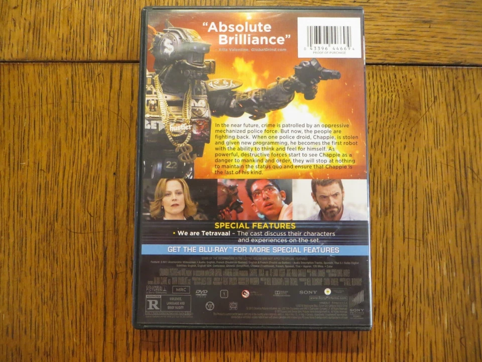 Chappie - Sharlto Copley, Dev Patel, Hugh Jackman - 2015 Columbia DVD LIKE NEW!! - Image 2 of 3