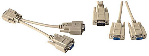 15-pin VGA/SVGA Y Splitter Adapter - 1-PC to 2-Monitors - Male to Dual Female - Picture 1 of 1