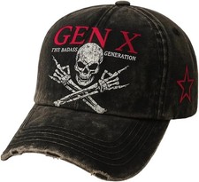 GEN X Badass Skull Cap - Vintage Distressed H...