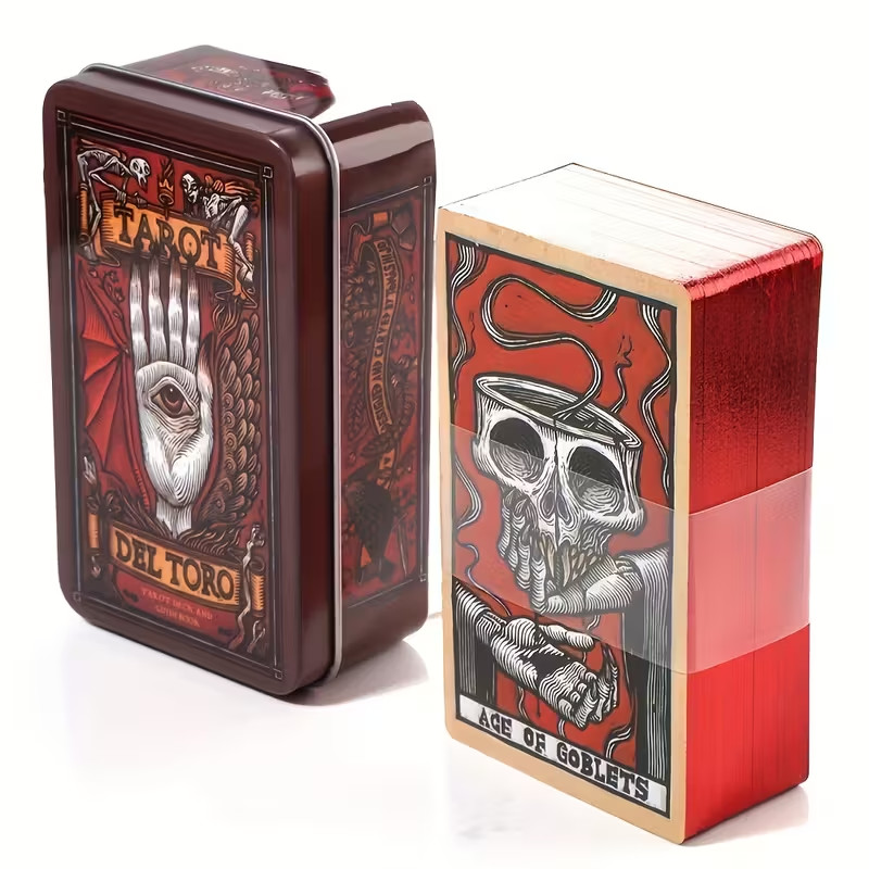 Guillermo Del Toro Gilded Tarot Deck - 78 Cards with Guidebook in Metal Tin